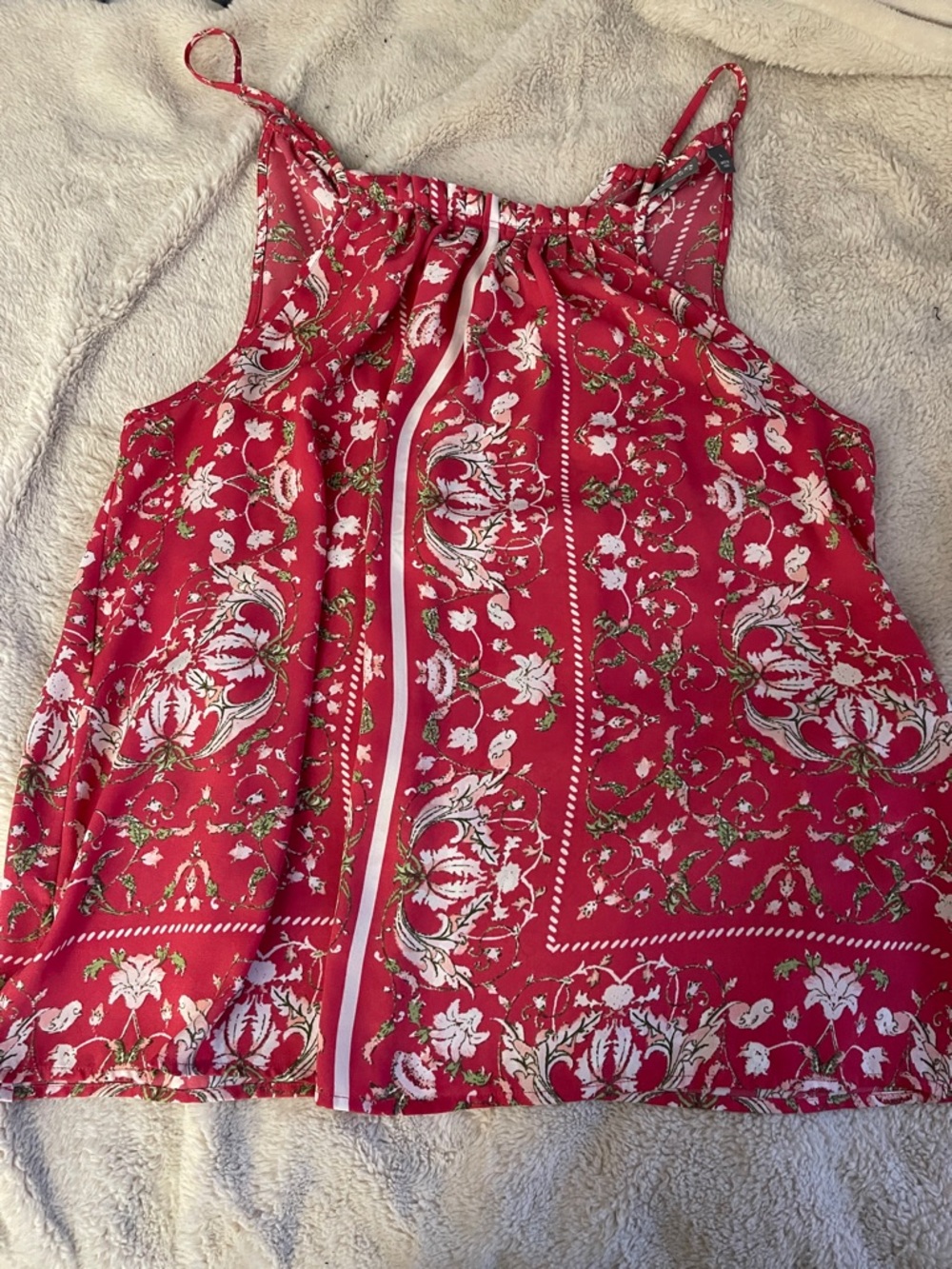 New York & Company Pink Floral Soho Blouse